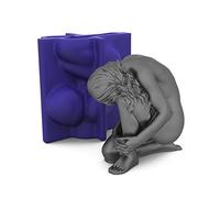ohodhmnu Grand moule en silicone 3D en forme de corps humain pour bougies, fondants, chocolat, savon, portrait, plâtre