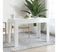 OHOOWOO Table à Manger Blanc Brillant 120x60x76 cm Bois d'ingénierie,Table de Salle à Manger en Bois Blanc Brillante Élégante et Pratique pour Vos Repas Tables à Manger