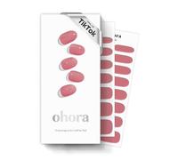 ohora Bandes à ongles en gel semi cured (N Juliet) - Rose, solide, Works with Any UV/LED, qualité salon, longue durée, facile à appliquer et à enlever - Comprend 2 tampons de préparation, nail file