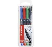OHP Pen - STABILO OHP Pen Permanent - Medium - Wallet of 4 - Assorted Colours Pe