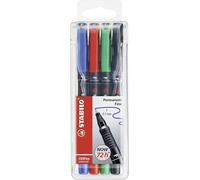 Ohpen - Marqueur Permanent - Pochette X 4 Marqueurs (Encre Permanente/Pointe Fine 0,7mm)[Z109]