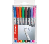 Ohpen - Marqueur - Pochette X 8 Stylos Marqueurs (Encre Non-Permanente/Pointe Superfine 0,4mm)