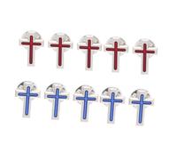 OHPHCALL 10 Pièces Cross Lapel Pin Set For Men Women Elegant Biblical Themes Brooches For Church Prayer First Communion And Baptism Party Accessories