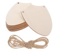 OHPHCALL 10 Pièces de Boucliers en Bois Non Finition pour Artisanat Diy, Étiquettes à Peindre avec Ficelle de Jute, Décoration Maison et Projets Créatifs