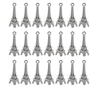 OHPHCALL 100pièces Breloques Tour Eiffel Vintage Alliage Argenté Mini Pendentifs Charm pour Colliers Bracelets Porte-clés DIY Ornements Décoratifs Romantiques Parisien