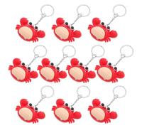 OHPHCALL 10pièces Lot de Porte-clés Crabes Réalistes Design Cartoon Breloques Mignonnes à Dos Accessoires pour Garçons Cadeaux Compacts et Durables