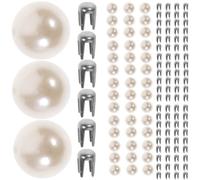 OHPHCALL 150 Sets de Rivets à Griffes Imitation Nacrée pour Vêtements et Coiffes, Faciles à Installer, Alliage Blanc Lisse, pour Bricolage DIY