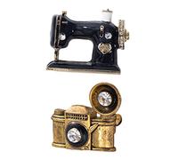 OHPHCALL 2 Pièces Broche Caméras et Platine Vinyle Épingle de Durable Décoration pour Vêtements Sacs Écharpes et Chapeaux Féminin Élégant