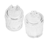 OHPHCALL 2 Pièces Pot de Conservation en Verre avec Motif en Relief, Contenant Intérieur pour Allumettes, pour Rangement Sec et Stable sur Surfaces Lisses en Extérieur et Patios