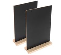 OHPHCALL 2ensembles Enseignes Tableau Bois avec Support pour Bureau Panneaux Ardoise Rectangulaires Effaçables Lot de Petits Tableaux Craie pour Messages Menus et Décorations Polyvalentes