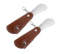 OHPHCALL 2pcs Chaussure Tire-botte Pliable en Acier Inoxydable avec Porte-clés, Aide à Chaussettes sans Se Pencher pour Voyage et Usage Quotidien, Femmes et Hommes