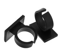 OHPHCALL 2pcs Porte-panneau à Pince Noir en Plastique pour Microphone, Support de Micro Adhésif Portable, pour Interviews et Discours