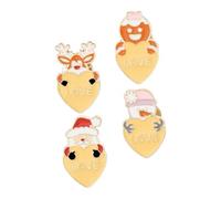 OHPHCALL 4 Pièces Broche D'amour De Noël Charmes Du Père Noël Broche En Émail En Forme De Coeur