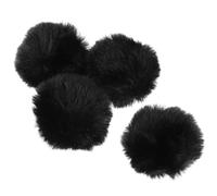 OHPHCALL 4 Pièces Épingles Pompons Fausse Fourrure Noires 8 Cm Confortables et Résistantes pour Décoration Bijoux et DIY