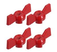 OHPHCALL 4 Pièces Poignée de Vanne 8x6 MM Rouge, Levier de Robinet D'eau | Alliage D’aluminium, Mini Filetage, Quatre Pièces, Contrôle du Débit, Montage en Espace Restreint, pour Bricoleurs