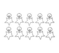 OHPHCALL 40 Pièces Fermoirs Pivotants en Alliage Argenté D'étoile pour Porte-clés, Faciles à Utiliser, pour Décoration de Paquet à Main et Paquet à Dos