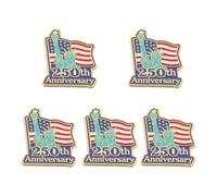 OHPHCALL 5 Pièces Broche Commémorative pour Anniversaire 250 Ans des États- en Alliage de Zinc, Épingle Élégante pour Tenues Formelles et Fêtes du 4 Juillet