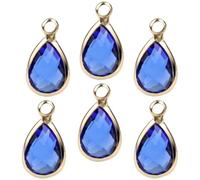 OHPHCALL 6 Pcs Pendentifs en Verre Forme Goutte Bordure en Cuivre, Accessoires DIY pour Création Bijoux, Mini Anneau Suspendu, pour Colliers