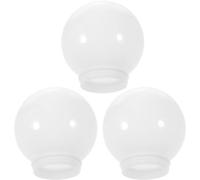 OHPHCALL Abat-jours Sphériques Couvercle de Lampe Pratique et Facile à Installer en Acrylique Blanc Lot de 3 et Urbain Adapté pour Lampadaire Extérieur