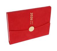 OHPHCALL Agenda avec Couverture Cuir PU Rouge Planificateur Calendrier avec Onglets Carnet Journal pour Travail et Organisation Académique
