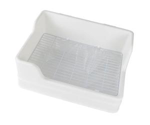 OHPHCALL Bac à Litière et Apprentissage des Petits Animaux en Plastique Blanc pour Lapin et Hamster Facile à Nettoyer Parties Séparées, pour Toilettes en Cage