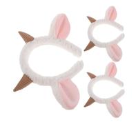 OHPHCALL Bandeau en Peluche Oreilles D'agneau et Cornes de Mouton Léger et Confortable pour Garçon et Filles, Lot de 3 Pièces, pour Anniversaires et Activités de Groupe