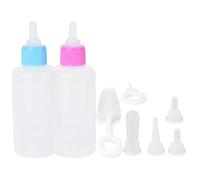 OHPHCALL Biberon pour Chien et Chat 60 ML en Silicone et PP, kit nourrisseur Facile à Utiliser, 2 Sets avec Accessoires complets, adapté aux Chiots et Chatons