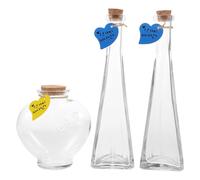OHPHCALL Bocaux en Verre 3 unités pour rituel du Sable Mariage avec Bouchon liège, Multi-usages, Style élégant pour cérémonie de Mariage Couleur Aléatoire
