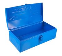 OHPHCALL Boîte à Outils en Métal Portable Bleu, Organisateur D'outils pour Voiture, Rangement Coffre, Conteneur Robuste Simple Couche, Coffret Multifonction pour Atelier et Garage, Boîte