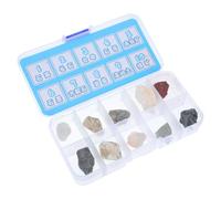 OHPHCALL Boîte Exploration Éducative, pour Garçon et Filles et Homeschoolers 1 Kit de Spécimens de Minéraux, Collection de Pierres, Boîte Compartimentée en Plastique et Pierre