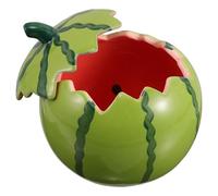 OHPHCALL Bol Design Créatif Couvercle Pratique Forme Pastèque en Céramique et Facile à Nettoyer, pour Décoration à Thème et Usage Quotidien