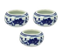 OHPHCALL Bols à Encre en Céramique Multifonctionnels 3pcs pour Calligraphie Chinoise Bac de Lavage des Pinceaux, Polyvalents et Élégants pour Chambre D'étude