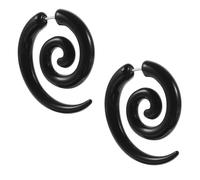 OHPHCALL Boucles Oreilles Spirale Acier Inoxydable Asymétriques Légères et Durables Style Gothique Doubles Fonctions Clous et Écarteurs pour Femmes Adaptées Fêtes et Usage Quotidien