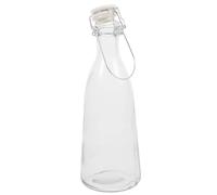 OHPHCALL Bouteille en Verre Réutilisable avec Bouchon à Étrier Étanche 1000ml et Design Élégant pour Jus, Lait et Boissons, pour Voyage et Décoration de Bureau