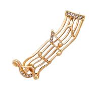 OHPHCALL Broche Musicale Ornée de Cristaux en Alliage Doré Épingle Décorative pour Pull et Paquet, pour Fête ou Soirée de Remise des Diplômes