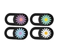 OHPHCALL Cache Webcam Ordinateur 4 Pièces Motif Marguerite en Abs, Couverture de Protection Ultra-Mince pour Protéger la Caméra Frontale et Éviter L'espionnage, Compatible Ordinateur