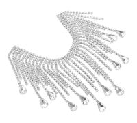 OHPHCALL Chaîne de Strass Ornementale en Métal Argenté, Bordure à Franges Décorative Polyvalente pour Accessoires de Paquet et Créations DIY