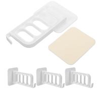 OHPHCALL Cintre Pliable Mural en Plastique Blanc, Étendoir à Linge Facile à Installer pour Balcon et Chambre, Lot de 4 Pièces, Support Pratique pour Séchage des Vêtements