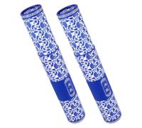OHPHCALL Coffret de Rangement pour Dessins 2 Pièces en Papier Bleu Motifs Porcelaine Bleu et Blanc, Tube Cylindrique Extensible pour Transport et Stockage Facile des Œuvres D'art