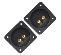 OHPHCALL Connecteurs de Bornes Facile à Utiliser 2 Voies Lot de 2 Pièces en Abs Noir pour Haut-parleurs pour Montage et Boîtiers D'enceintes DIY
