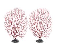 OHPHCALL Coraux Artificiels et Rouges Décoration Aquarium 2pcs en Plastique Reproduction des Poissons