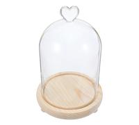 OHPHCALL Dôme Protection la Poussière en Bois de Cœur avec Base en Verre et Présentation D'objets Décoratifs pour Bureau ou Cabinet