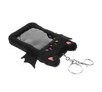 OHPHCALL Élégant Étui À Cartes avec Ailes De Démon Porte-Cartes Didentité Réutilisable Porte-Cartes en Peluche Porte-clés Porte-Badge Compact
