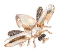 OHPHCALL Épingle Abeille Élégante en Alliage Doré Décorée de Cristaux et Pierre de Verre, Épingle de Col Légère et Sûre pour Accessoires Mode et Déguisement Animalier