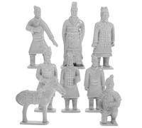 OHPHCALL Figurines Miniatures Lot de 8 Pièces en PVC Guerriers Qin Décorations Résistantes et Compactes pour Petits Dioramas et Paysages Miniatures