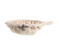 OHPHCALL Hamac Suspendu pour Chat Rond en Polaire Marron Panier Profond et Fixation Sécurisée, Espace de Repos Polyvalent pour Tour d'escalade de Chaton