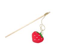 OHPHCALL Interactif pour Chaton en Peluche Rouge Bâton en Bois Résistant, Portable pour Jouer et Renforcer Le Lien Votre Chat