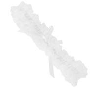 OHPHCALL Jarretière en Dentelle Blanche Accessoire Mariée Unique Confortable et Respirante avec Nœud Papillon pour Mariage et Performances sur Scène