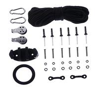 OHPHCALL Kit de Fixation Élastique avec Poulie pour Kayak et Canoë Système de Mouillage Accessoires de Fixation Faciles à Installer pour Bateau et Annexe