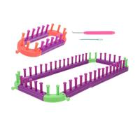 OHPHCALL Kit de Tissage DIY en Plastique pour Tricotin Manuel, Surface Lisse et Résistante, pour Créer Écharpes et Chapeaux, Mini Métier à Tisser Polyvalent en 1 Set